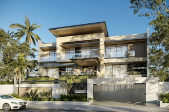 do 3d render design exterior facade
