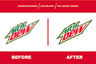 do vector tracing, recreate, resize, redesign logo or image in 4 hours