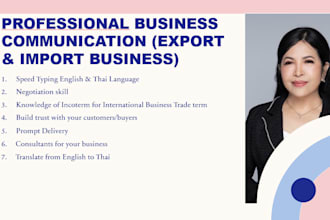 do business communication for import and export jobs expert