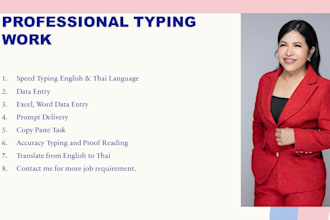 do data entry typing work on word and excel copy paste
