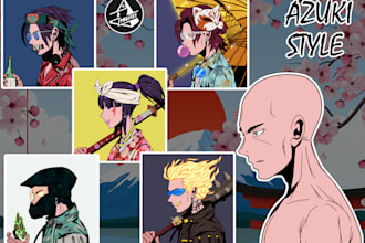 create unique nft art like azuki style 1 to 10k custom or generate