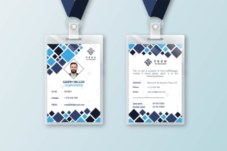 design a id card, name card, id badge, lanyard, ribbon in 24 hours