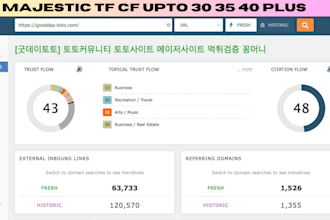 increase trust flow tf 30 35 40 plus majestic guaranteed