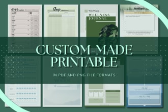 design custom printable planners, journals, trackers, posters