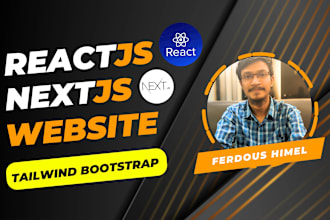 create recreate and customize reactjs nextjs website with tailwind bootstrap