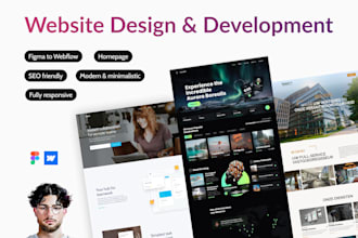 design website in figma, landing page, redesign, figma to webflow