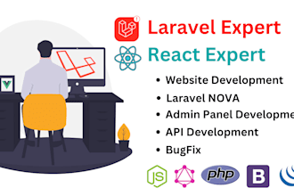 quickly develop a laravel web app and API with customization and bugfix