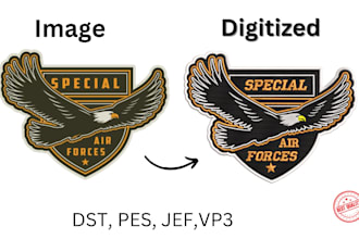 do embroidery digitizing into dst pes vp3 jef exp