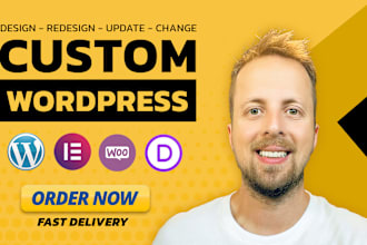 create full custom wordpress website design in fast delivery