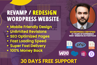 design, redesign or revamp wordpress website professionally