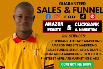 build amazon website sales funnel, clickbank affiliate funnel, shopify marketing