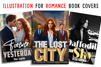 design professional illustration for romance book cover