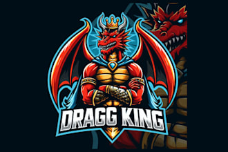 make an amazing dragon king mascot logo with express deliver
