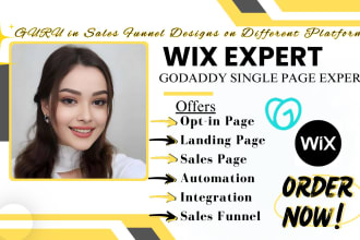revamp wix landing page, godaddy single page, lightfunnels, wix sales funnel