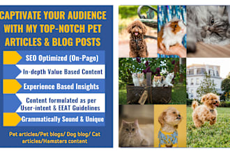 write top quality pet articles and blog posts