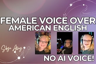record a professional american english female voice over