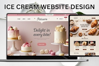 design profitable ice cream website cookies store chocolate website cake website