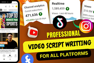 work as your script writer, scriptwriter for youtube
