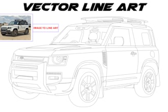 draw line art ,vector portrait, illustration and create outline of any image
