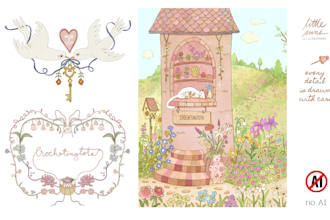 draw cute illustrated logo and graphics for brands and events