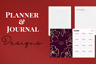create  digital planner, printable planner, journal design