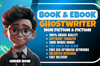be ebook ghostwriter, ghost book writer, nonfiction and fiction ghostwriter