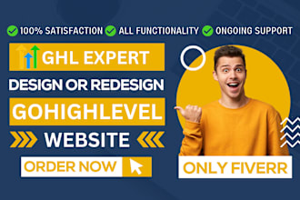 design and build a stunning gohighlevel website with HTML, CSS