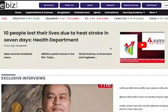 develop a online news website with admin panel