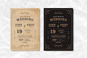 make a vintage wedding or save the date portrait invitation