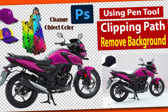 clipping path, background removal and color change only 24 hours