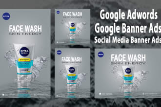 design creative google banner ads, adwords, and social media banner ads