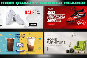 design eye catching website ad banner header slider