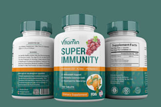 do supplement bottle label product packaging design 3d bottle mockup design