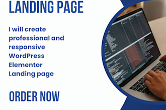 create wordpress elementor or elementor pro landing page