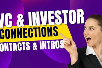 connect you with venture capital, angel investors, private investors and lenders