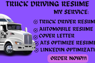 write you truck driver, pilot, sailor, executive resume, cover letter, linkedin