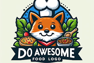 do awesome food, cooking, mascot logo design