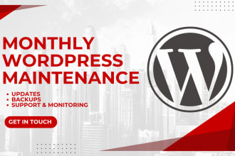 provide monthly wordpress website maintenance, help, repair, manage and support