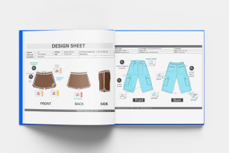 create boxer and bermuda shorts tech pack