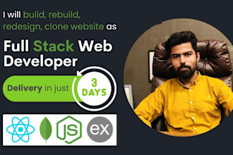 build, rebuild, redesign, clone website as full stack developer in 5 days