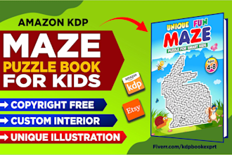 design unique labyrinth maze puzzle book for amazon KDP