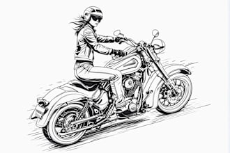 create motorcycle vector art unique design