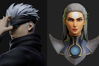 model and sculpt 3d characters