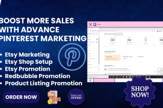 do pinterest marketing etsy, redbubble promotion, boost etsy sales and traffic