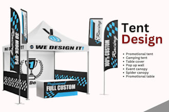 design custom canopy tent , flag , table cover , tent print ready