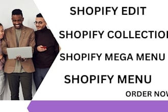 do shopify collection, shopify edit, shopify mega menu