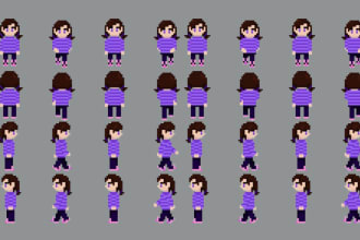 create pixel art sprite sheet and animation