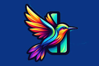 make a high quality hummingbird mascot logo with unlimited revision