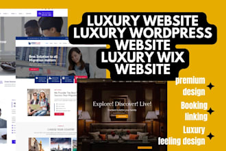 design luxury website wordpress website premium  luxury wix website design