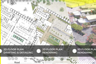 create architectural layouts on autocad, 2d and 3d floor plans